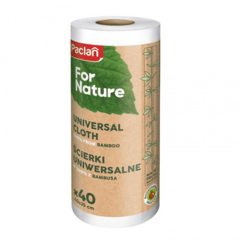 PACLAN FOR NATURE Univerzálne rozložiteľné bambusové utierky 40ks/rolka - rozmer 25x40cm